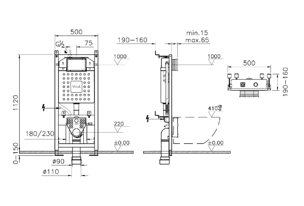 Комплект инсталляция с унитазом Vitra Allegro 9856B003-7204