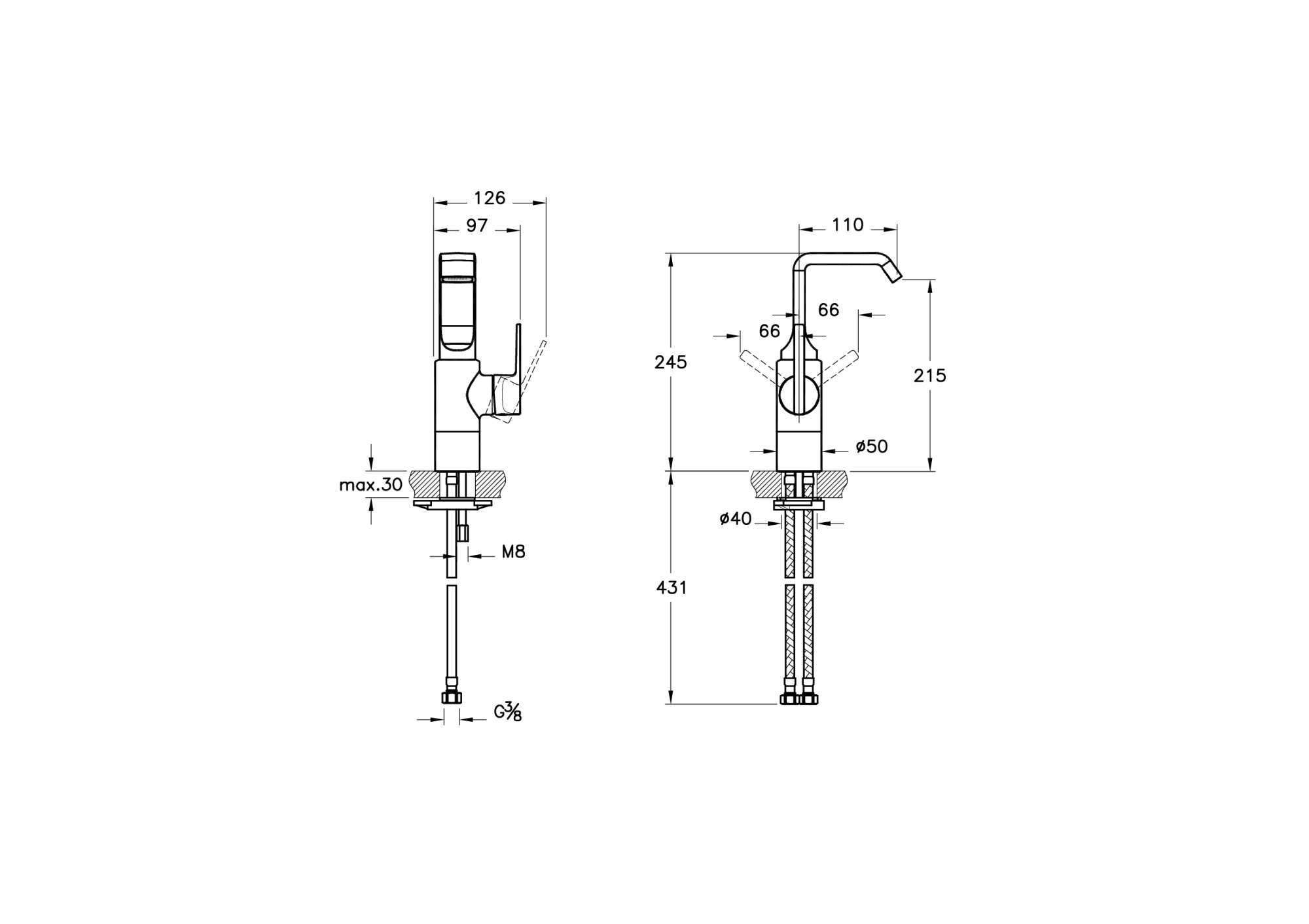 Смеситель Suit U для раковины-чаши
