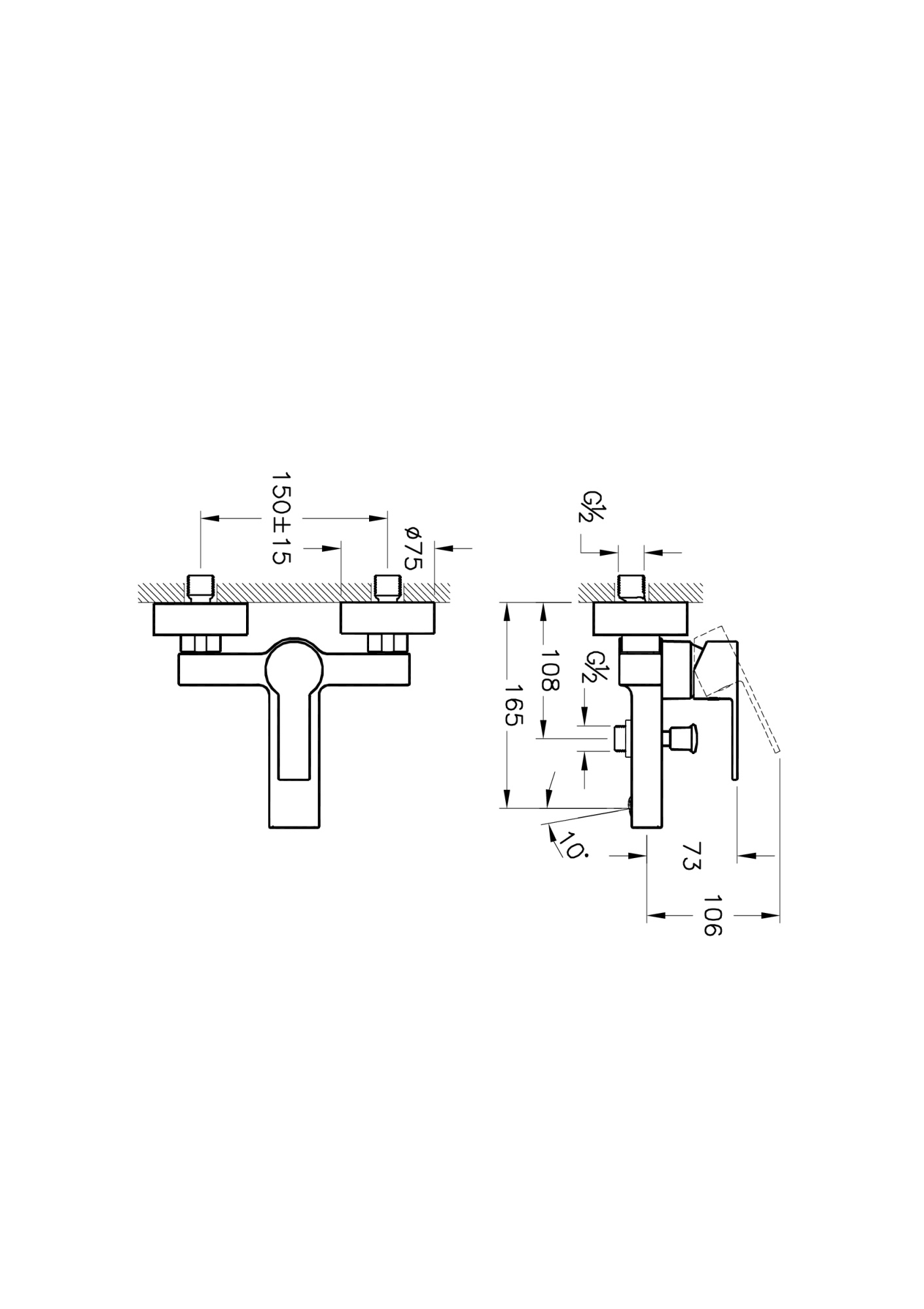 Смеситель Flo S для ванны и душа